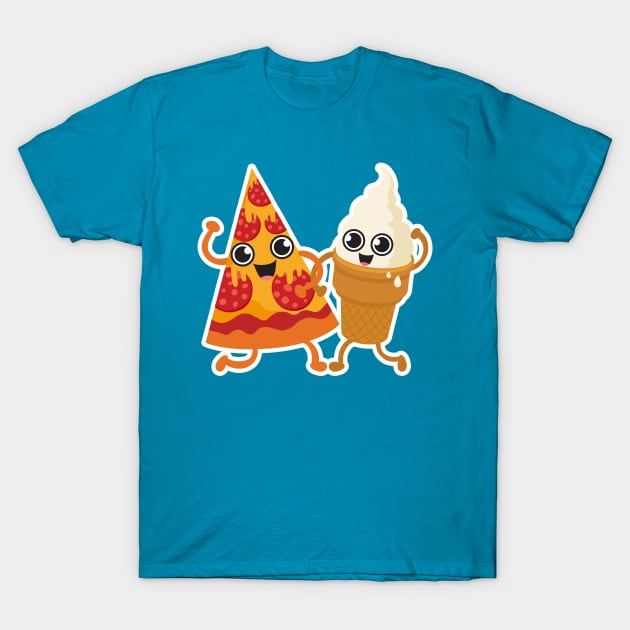 Pizza & Ice-cream T-Shirt by Plushism